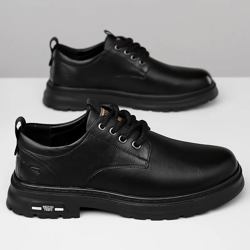 Men'S Casual Leather Shoes Designer Trendy All-Match Platform Shoes Men'S Business Breathable Leather Shoes Zapatos De Hombre