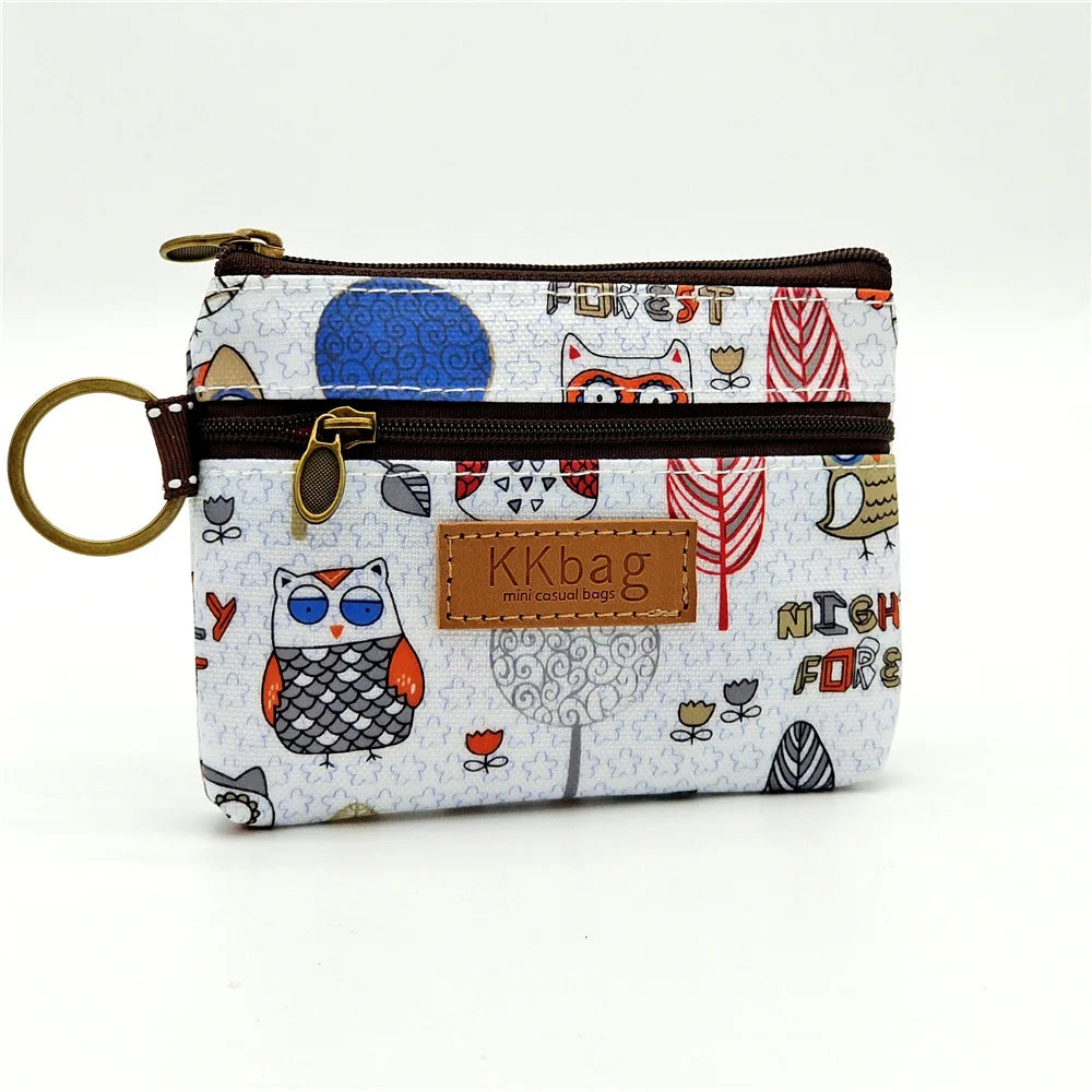 Cute Animals Wallet Zipper Purse Cartoon Small Coin Purse Lightweight Storage Bag Money Bag Key Card Holder for Student Women