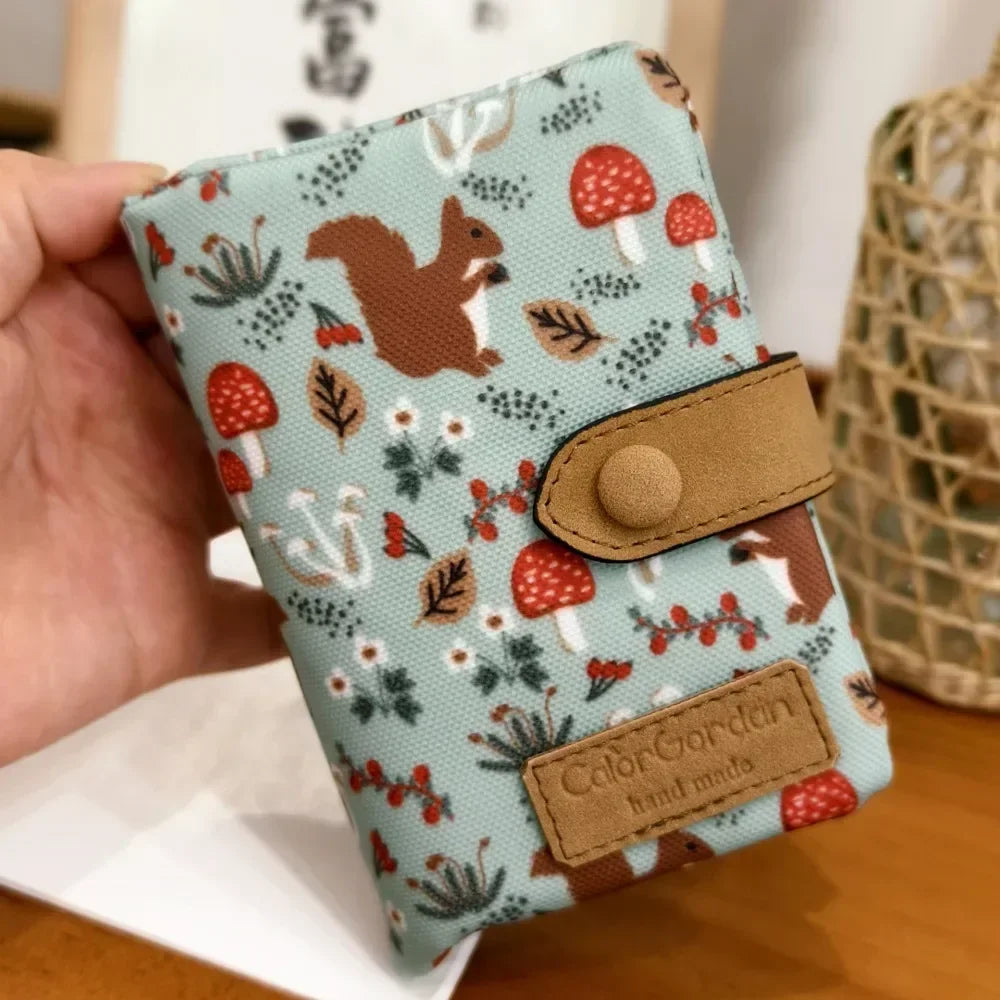 Women Cute Zipper Hasp Short Wallet PU Leather-Capacity Coin Purse Money Bag Frosted Printing ID Card Holder Girl Cute Clutch