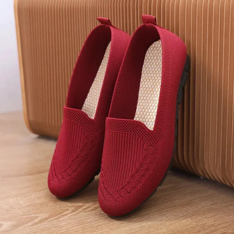 Casual Shoes Women'S Summer Mesh Breathable Flat Shoes Ladies Comfort Light Sneaker Socks Women Slip on Loafers Zapatillas Muje
