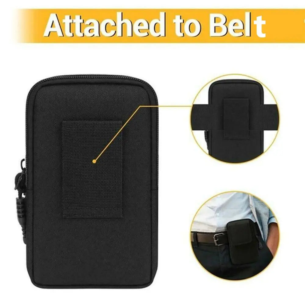Men'S Tactical Waist Pack - Military Belt Pouch Bag for Running/Camping, Small Outdoor Travel EDC Pouch with Soft Back