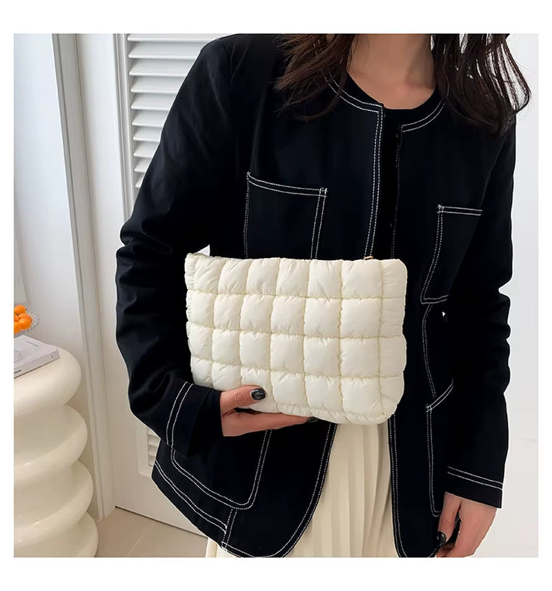 Wholesale Women Cosmetic Quilted Bag Square Makeup Storage Clutch Bags Simple Girl Lipstick Toiletry Organizer Small Handbag
