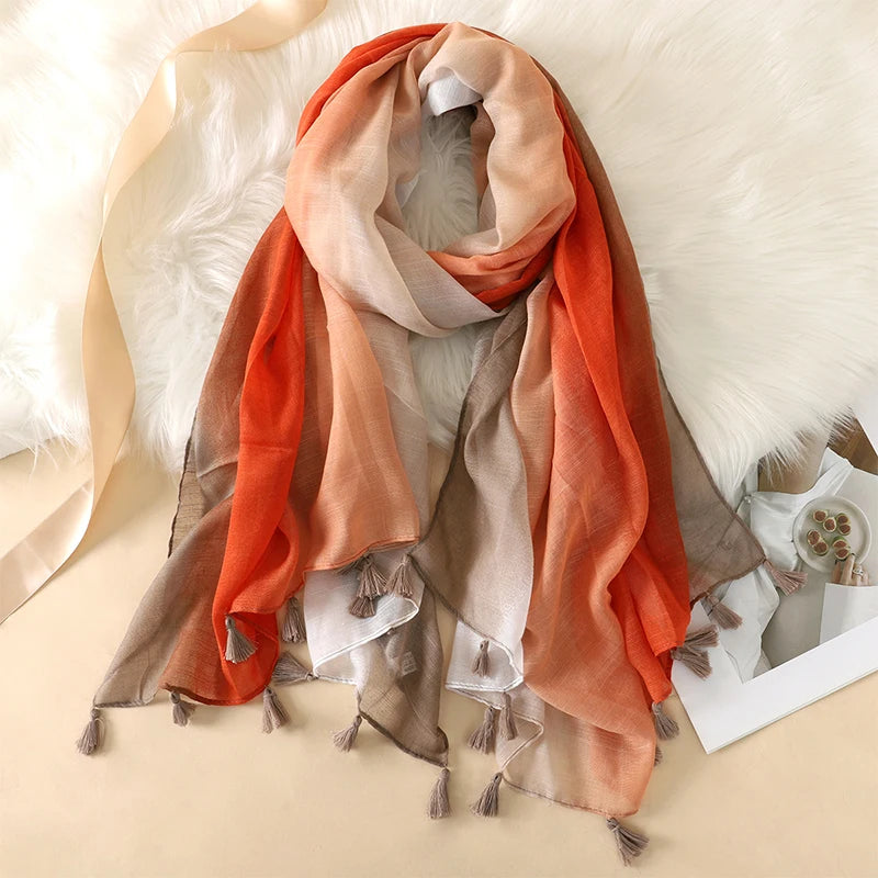 2023 Fashion Paisley Abstract Floral Tassel Viscose Shawl Scarf Lady High Quality Wrap Thin Pashmina Stole Muslim Hijab 180*90Cm