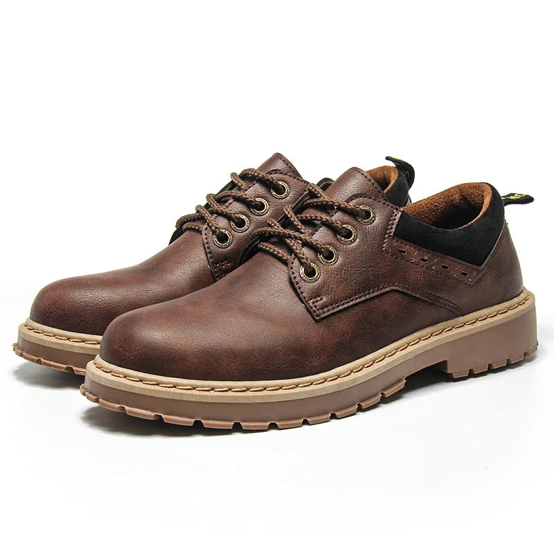 Fashion Retro Leather Men'S Shoes New British Wind Retro Tooling Shoes Men Casual Shoes Platform Sneakers Men Zapatos De Hombre