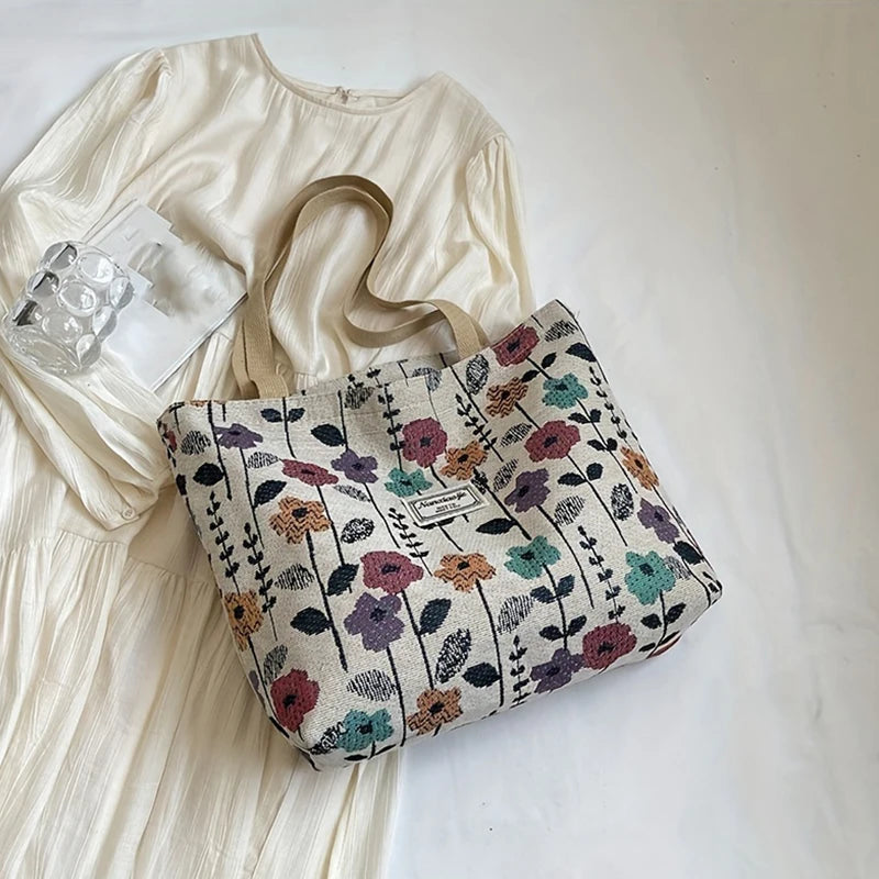 Bag New Minimalist and Stylish Large Capacity Bag Commuting Tote Bag College Shoulder Bag Tote Bag Women'S Canvas Bag